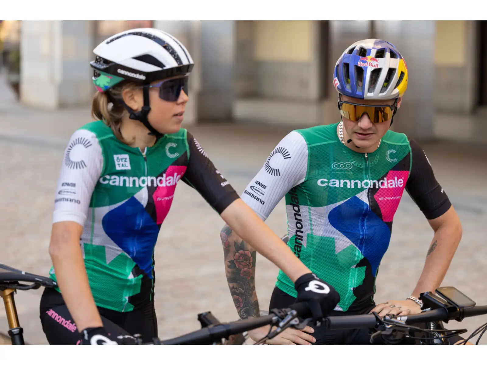 Cannondale CFR S-Phyre męska koszulka rowerowa zielona/niebieska