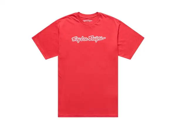 Troy Lee Designs Signature męska koszulka krótki rękaw Scarlet glo
