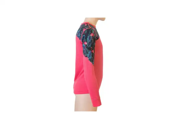 Sensor Merino Impress Set dziecięca koszulka z długim rękawem + spodnie Magenta/Floral