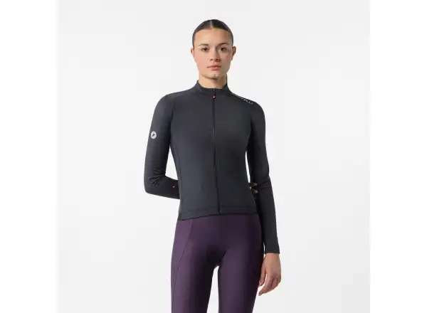 Castelli Espresso Thermal 2 damska koszulka z długim rękawem Black/White