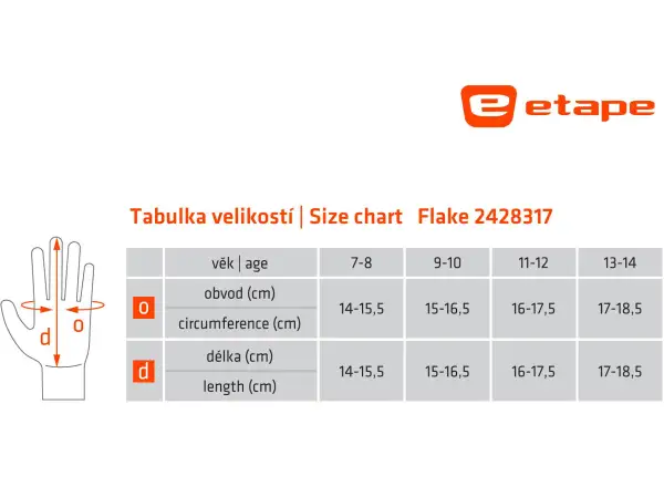 Etape Flake dziecięce rękawiczki czarna/Reflex