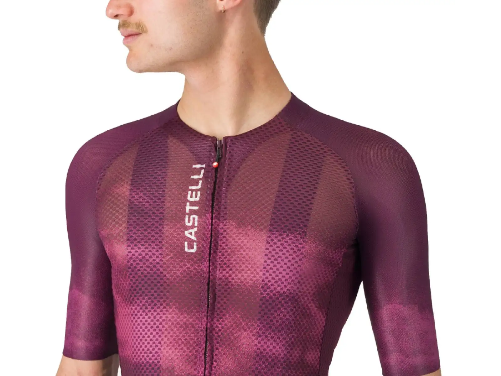 Castelli Climber's A/C męska koszulka kolarska krótki rękaw Deep Bordeaux/White