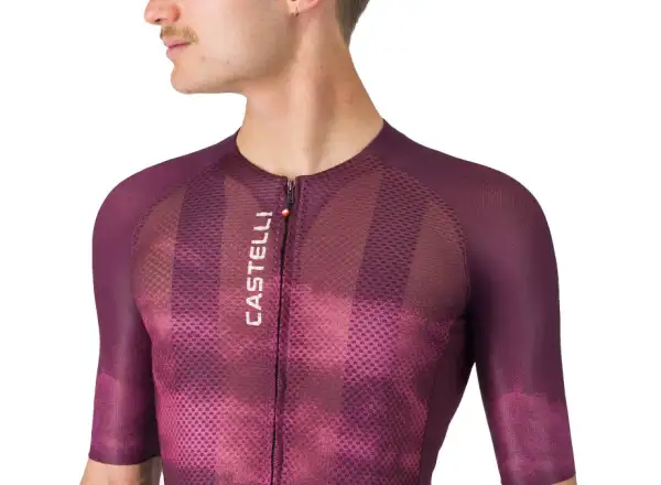 Castelli Climber's A/C męska koszulka kolarska krótki rękaw Deep Bordeaux/White