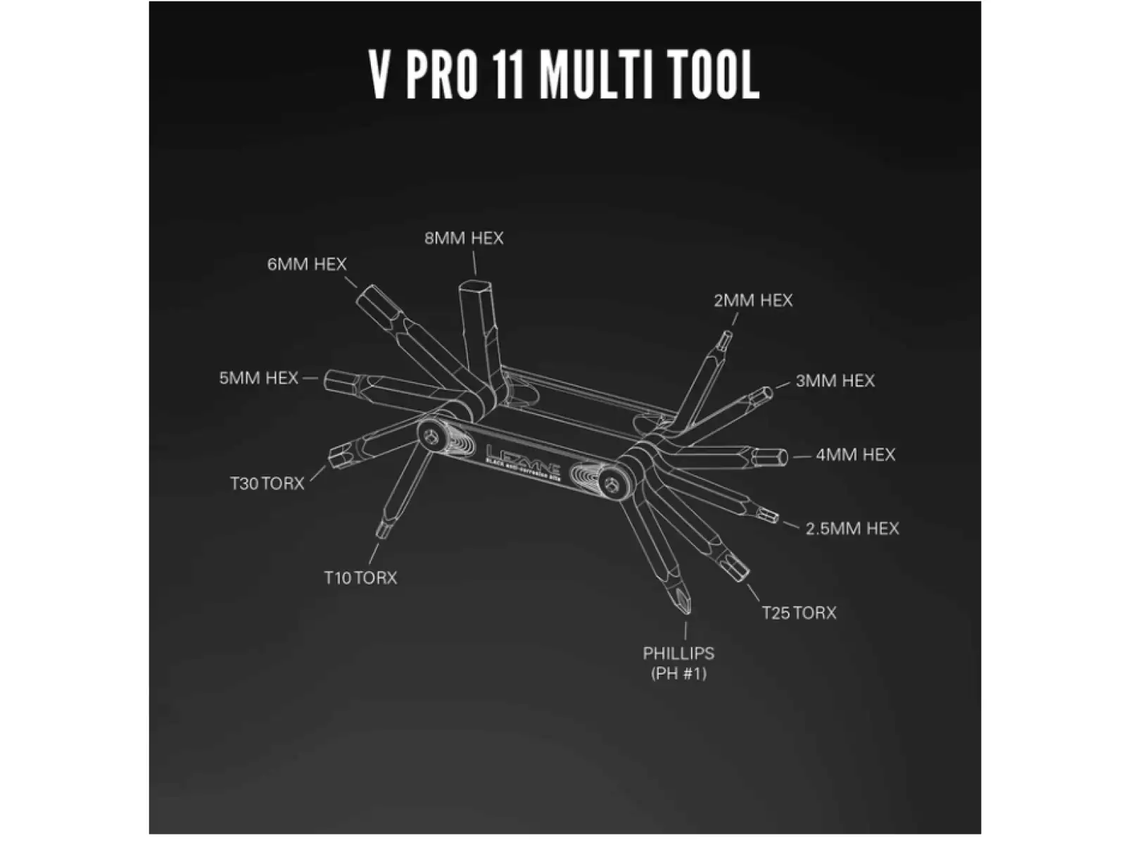Lezyne V Pro multitool 11 funkcji czarna