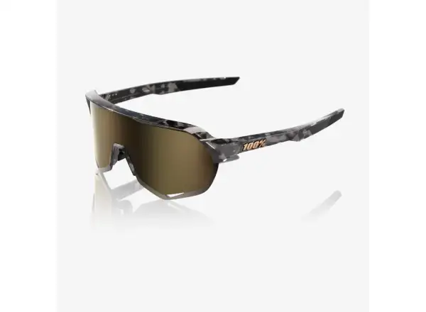 100% S2 okulary przeciwsłoneczne Gloss Black Havana/Soft Gold Mirror