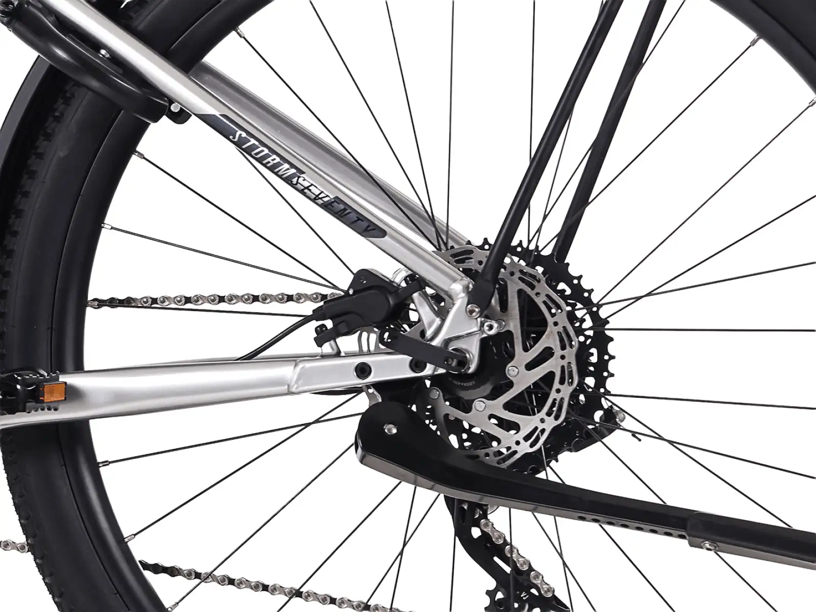 Rock Machine eSTORM 70 TOUR górski rower elektryczny Gloss Silver/Black/Grey