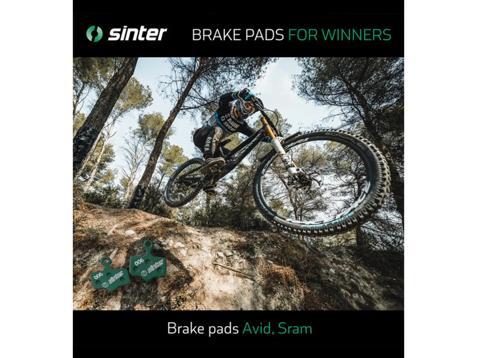 Sinter SRAM Level, Elixir, DB klocki hamulcowe polimer zielona