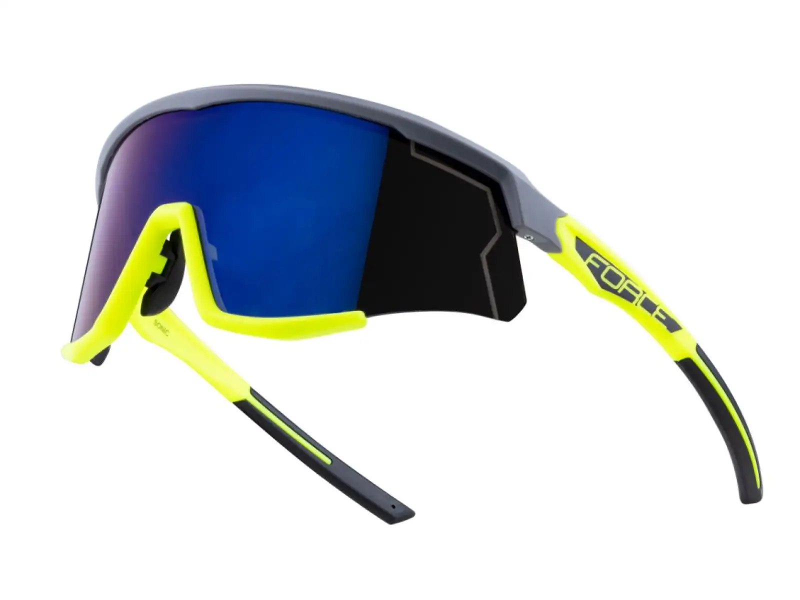 Force Sonic okulary rowerowe szary/fluo, niebieskofioletowe lustrzane szkła