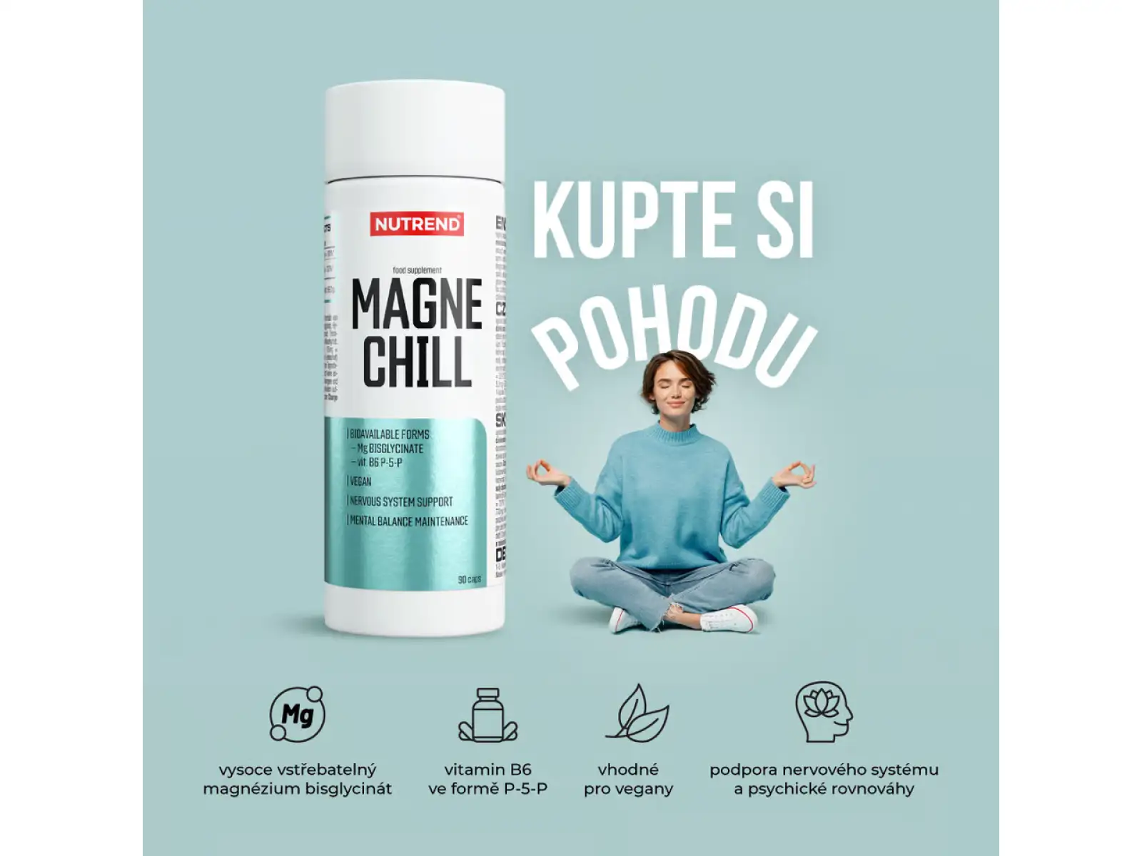 Nutrend Magnechill magnez bisglicynian z witaminą B6 90 kapsułek