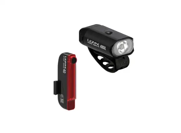 Lezyne Mini Drive 400XL / Stick+ Drive zestaw świateł Black