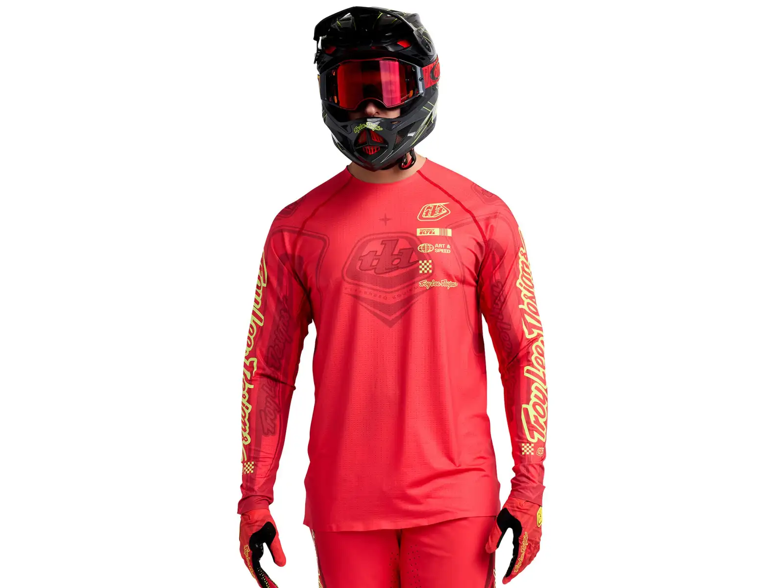 Troy Lee Designs Sprint Ultra Ghostwing męska koszulka z długim rękawem Infra Red