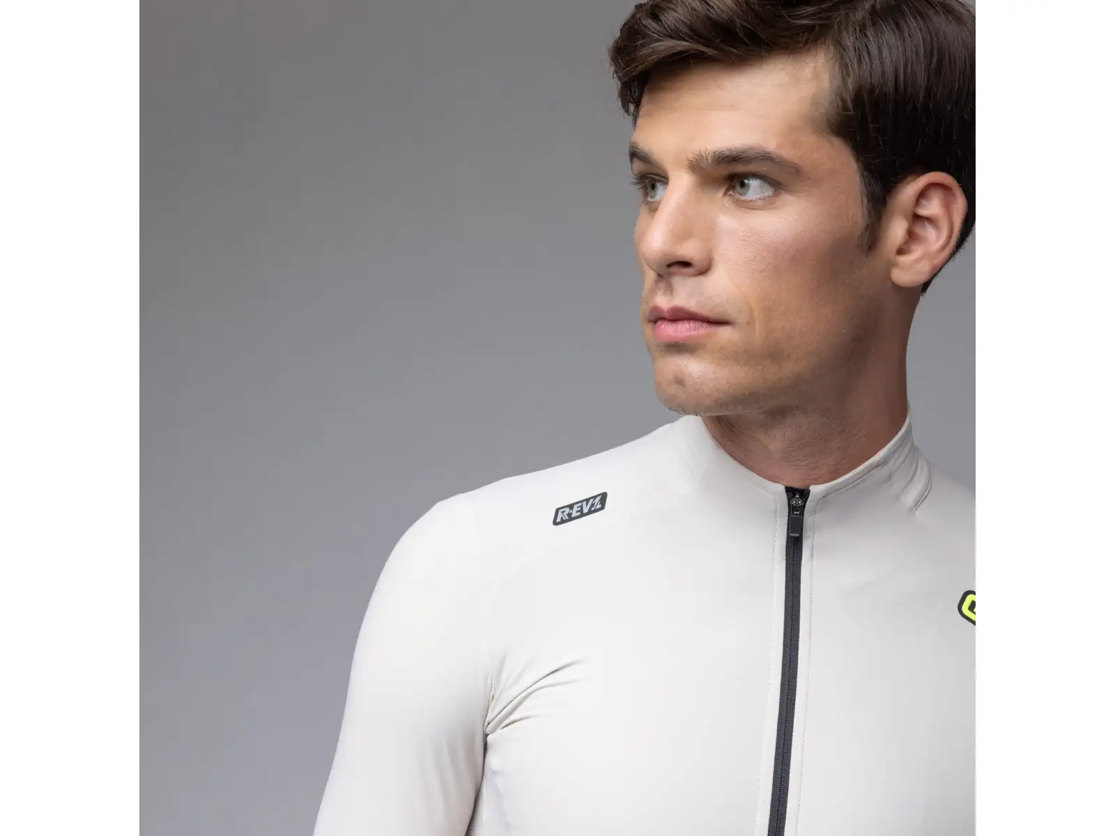 Alé R-EV1 Warm Race męska ocieplana koszulka kolarska Stone