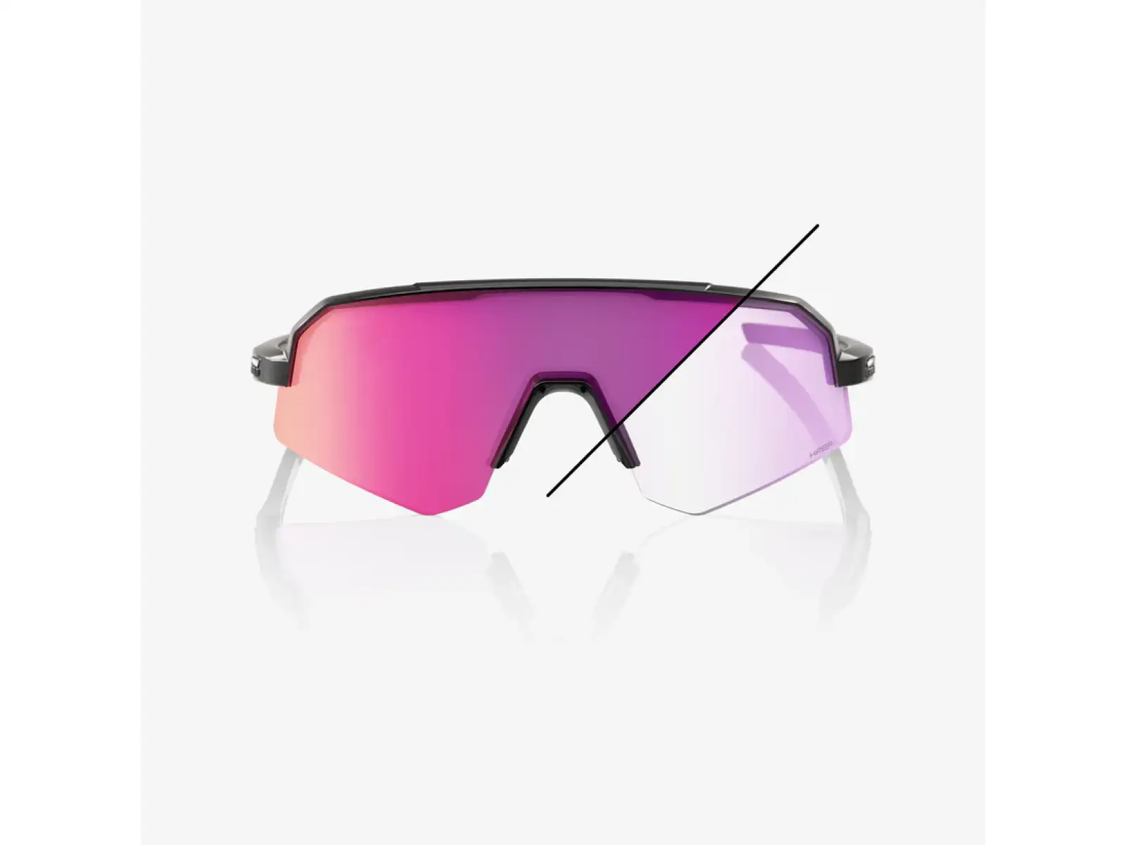 100% Slendale SL okulary przeciwsłoneczne Gloss Black/Photochromic Purple Mirror