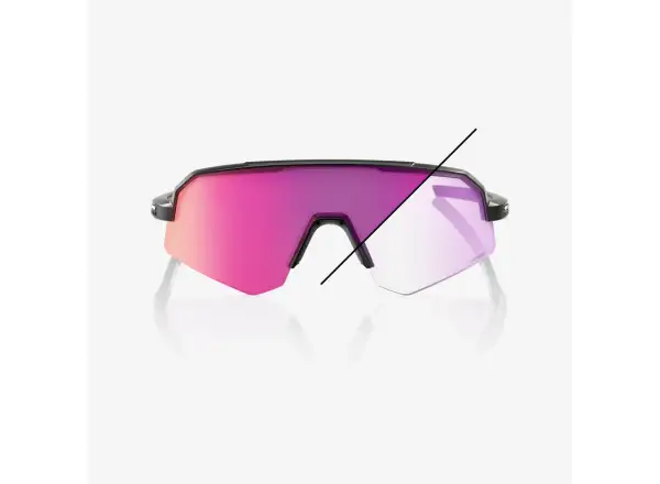 100% Slendale SL okulary przeciwsłoneczne Gloss Black/Photochromic Purple Mirror