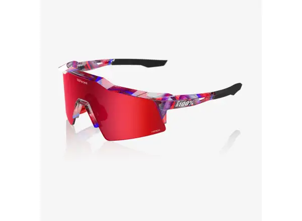 100% Speedcraft SL okulary FDJ Gloss Translucent Red/Blue/HiPER Fire Red Mirror Lens
