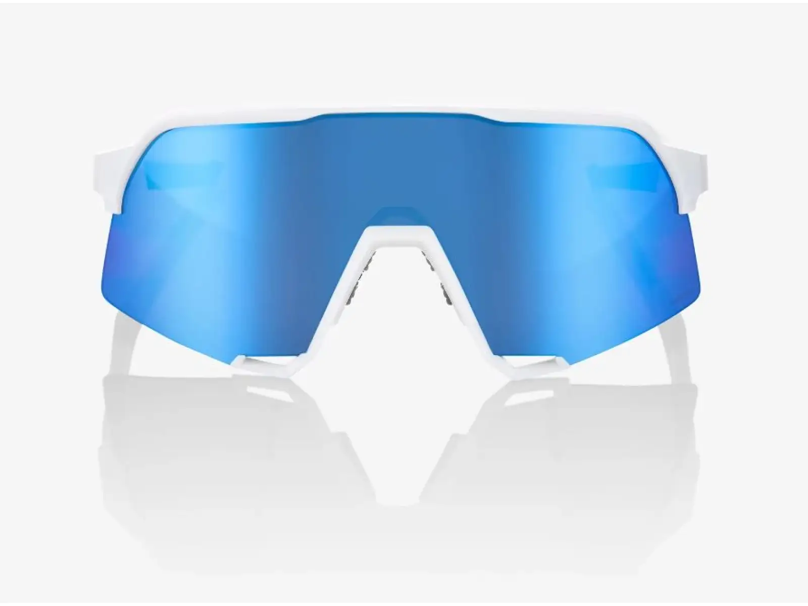 100% S3 okulary Matte White/HiPER Blue Multilayer Mirror