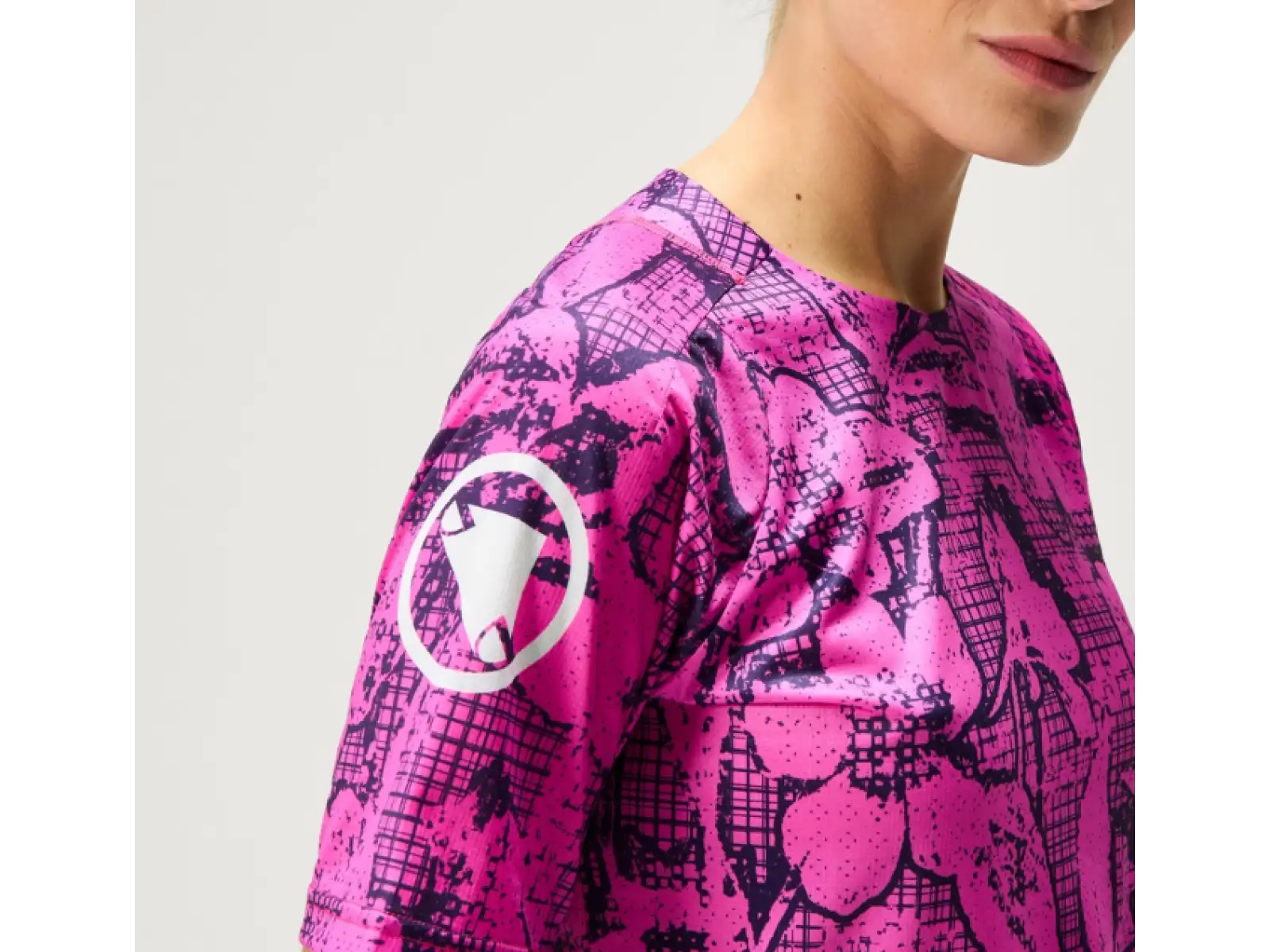 Endura LTD Grid Floral damski dres krótki rękaw Pink Pop