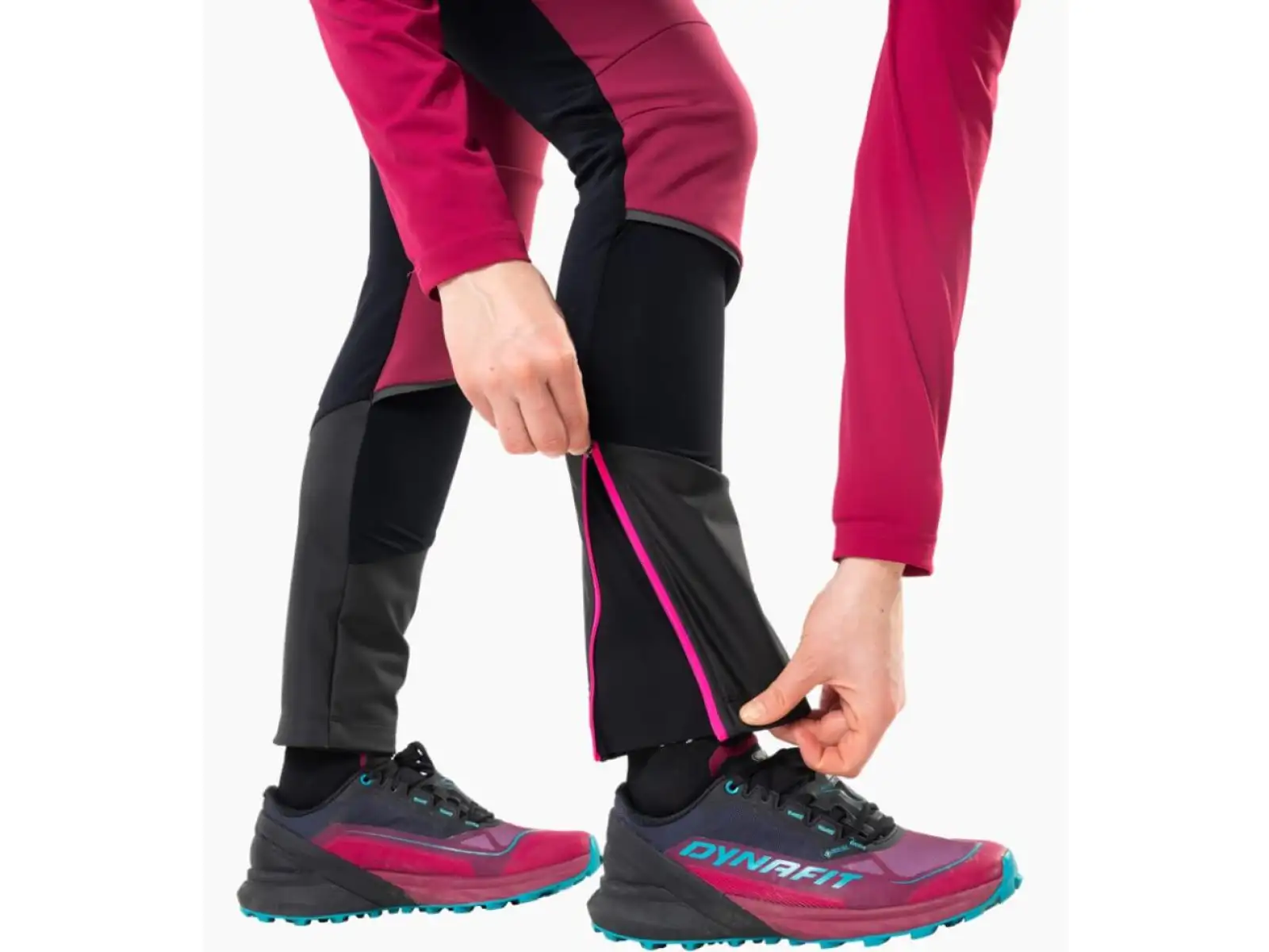 Dynafit Alpine Warm damskie ocieplane legginsy Black Out/Pink