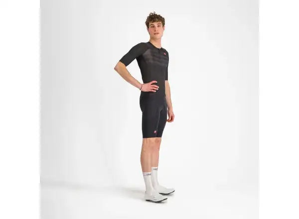 Castelli Free Aero Race męskie spodenki z wkładką i szelkami Black