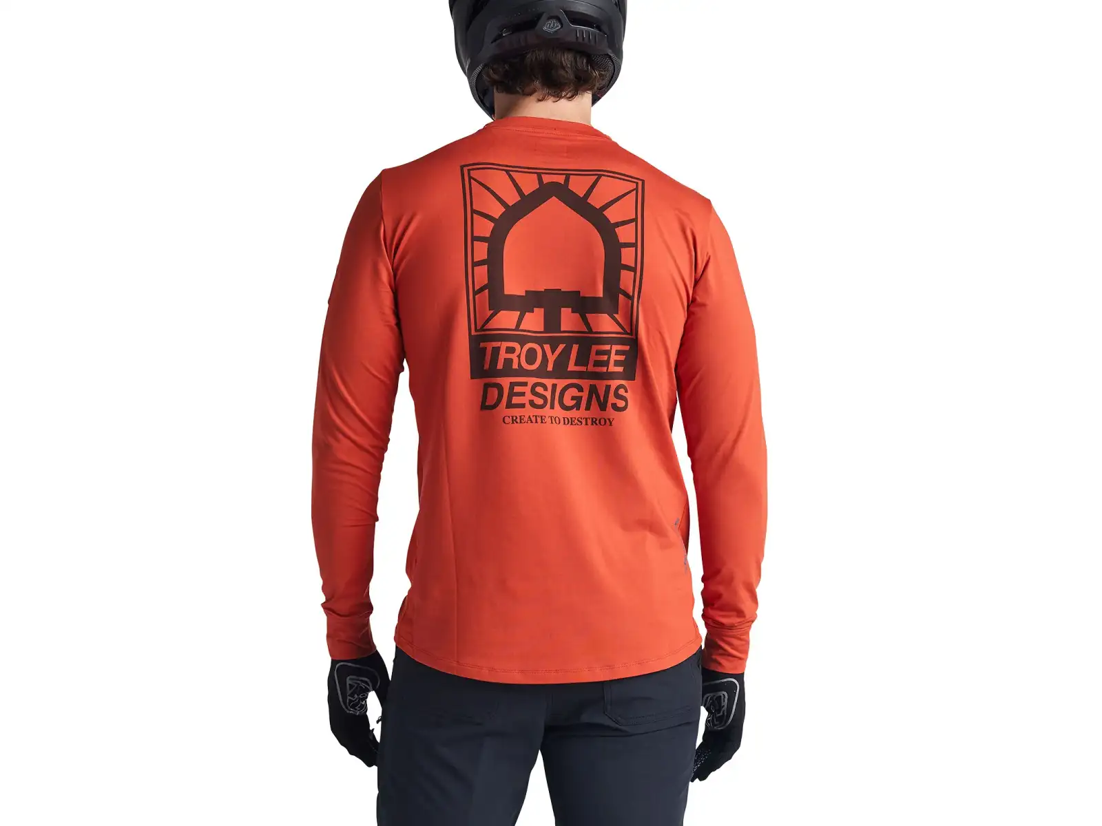 Troy Lee Designs Ruckus Ride Tee Create To Destroy męska koszulka rowerowa z długim rękawem Brick