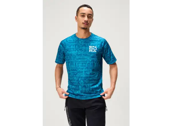 Endura LTD Grid Print męska koszulka z krótkim rękawem Atlantic