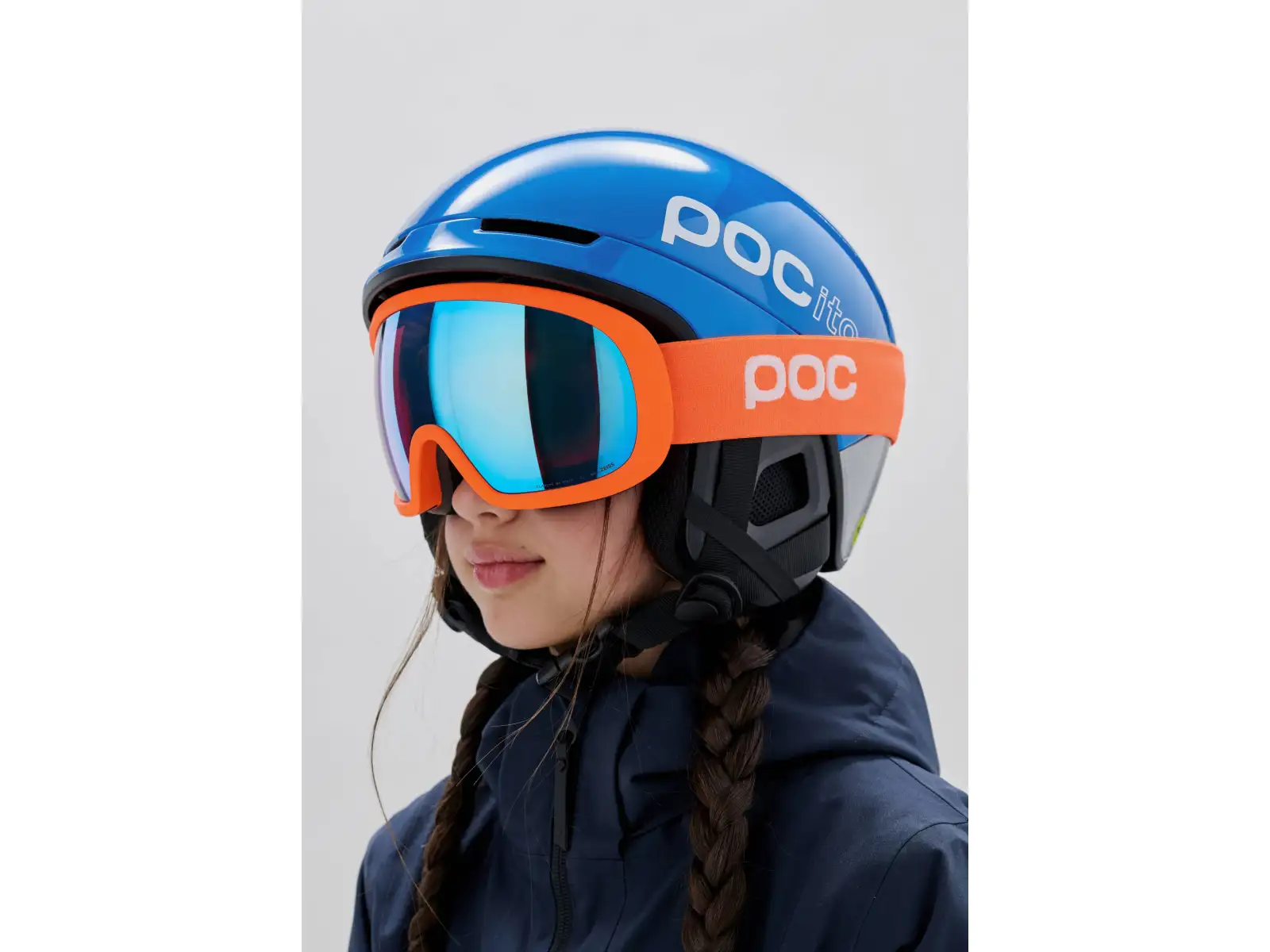 POC Fovea Mid gogle narciarskie Zink Orange/Partly Sunny Blue