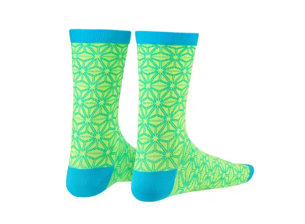 Supacaz Asanoha damskie skarpetki Neon Yellow/Neon Blue
