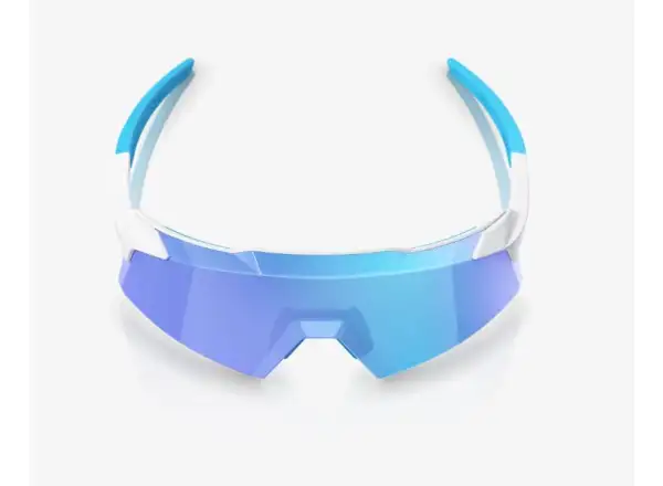 100% Aerocraft okulary Matte White/HiPER Blue Mirror
