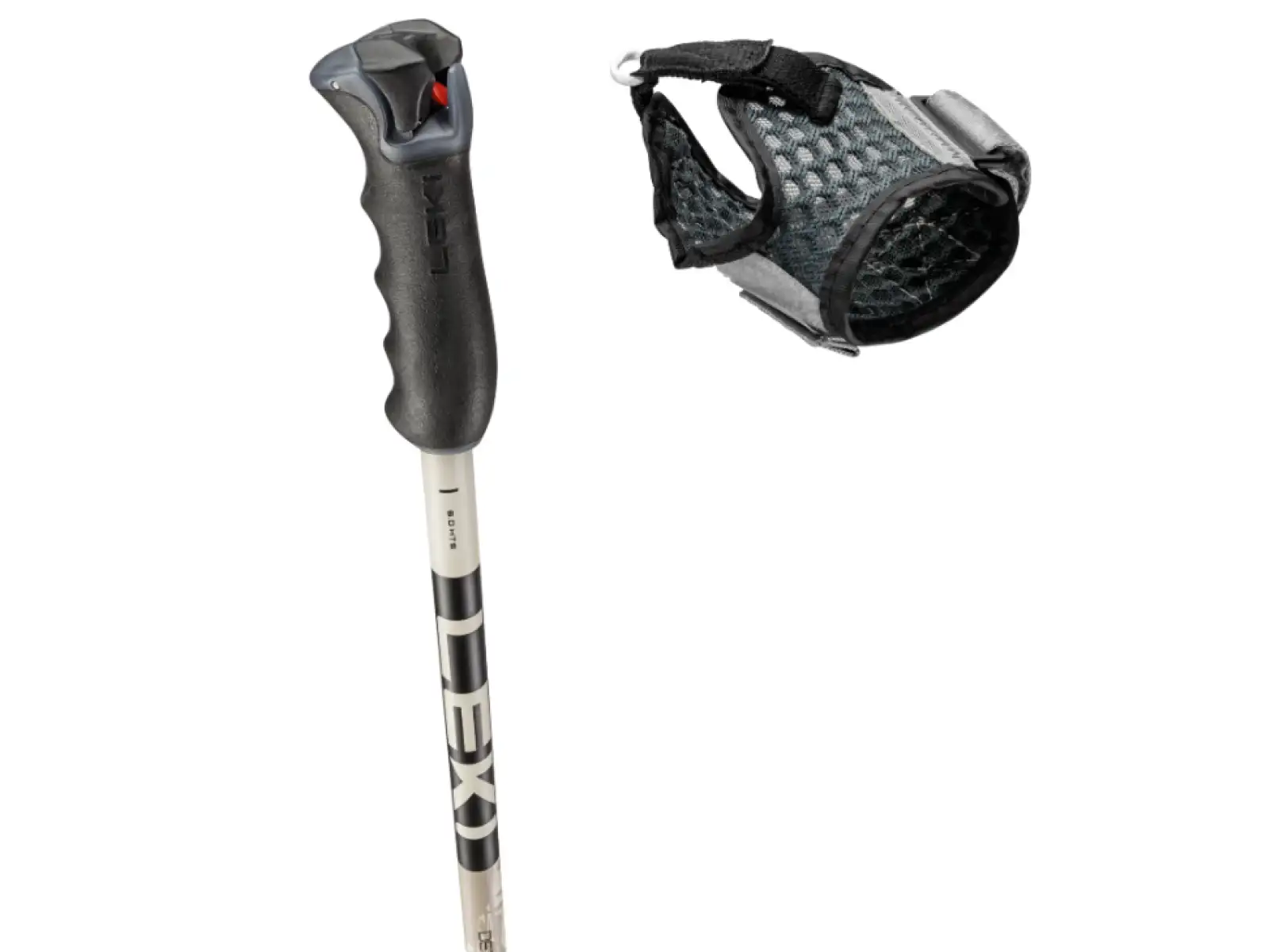 Leki Detect S Vario narciarskie kijki Warm Grey Light/Warm Grey Dark/Black