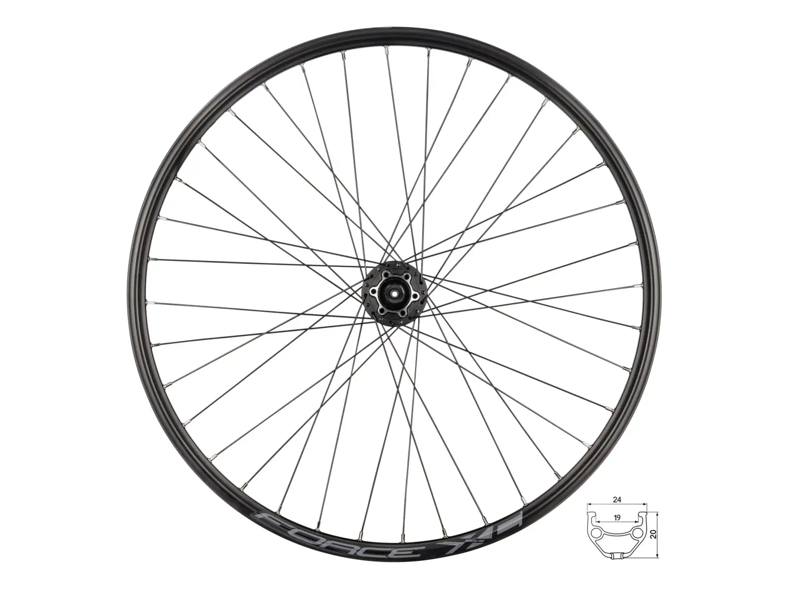 Force XC Disc 26" przednie koło zaplecione piasta SH HBM475