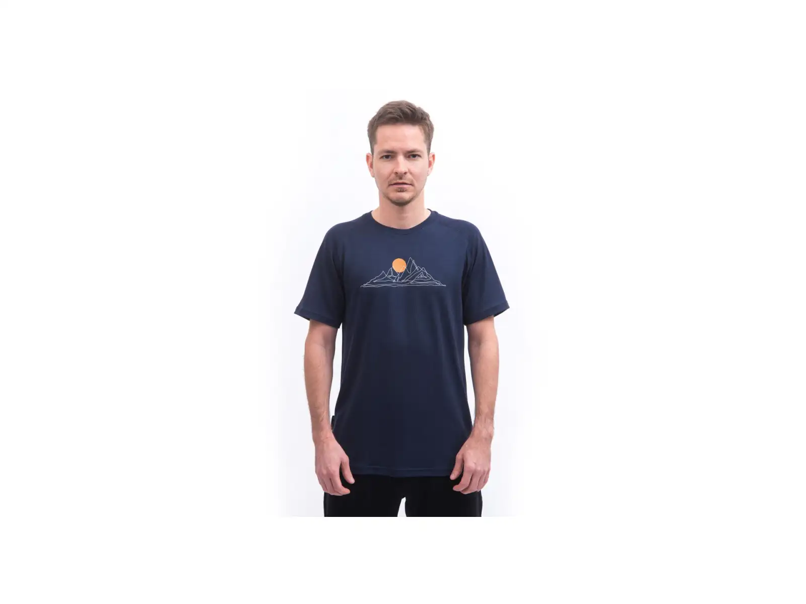 Sensor Merino Blend Moon męska koszulka z krótkim rękawem Deep Blue