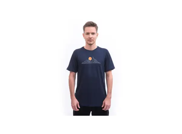 Sensor Merino Blend Moon męska koszulka z krótkim rękawem Deep Blue