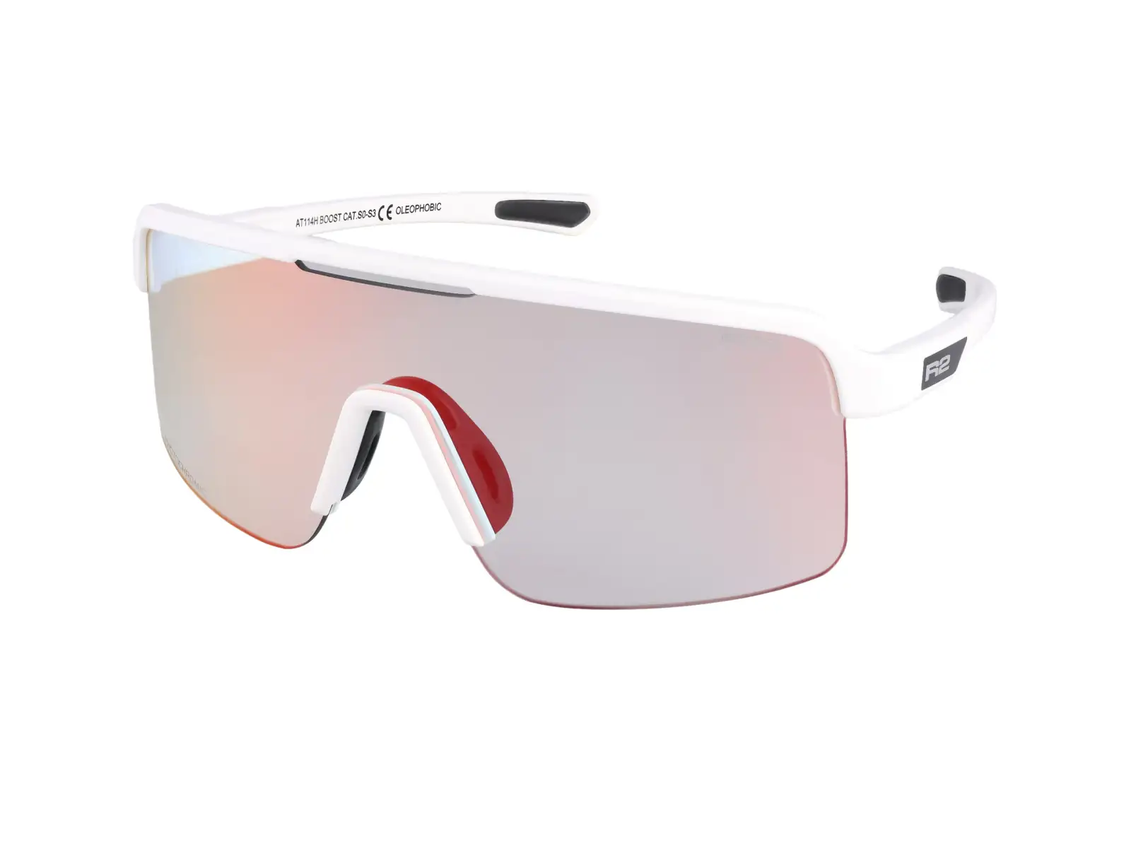 R2 Boost okulary przeciwsłoneczne matowa biała/fotochromatyczna/czerwony chrom