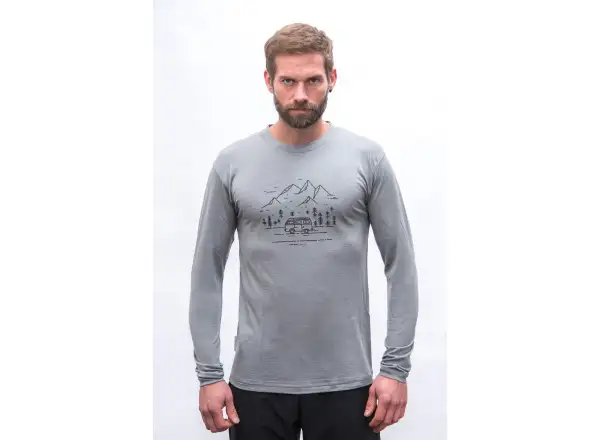 Sensor Merino Active Van Life męska koszulka dl.rękaw szara