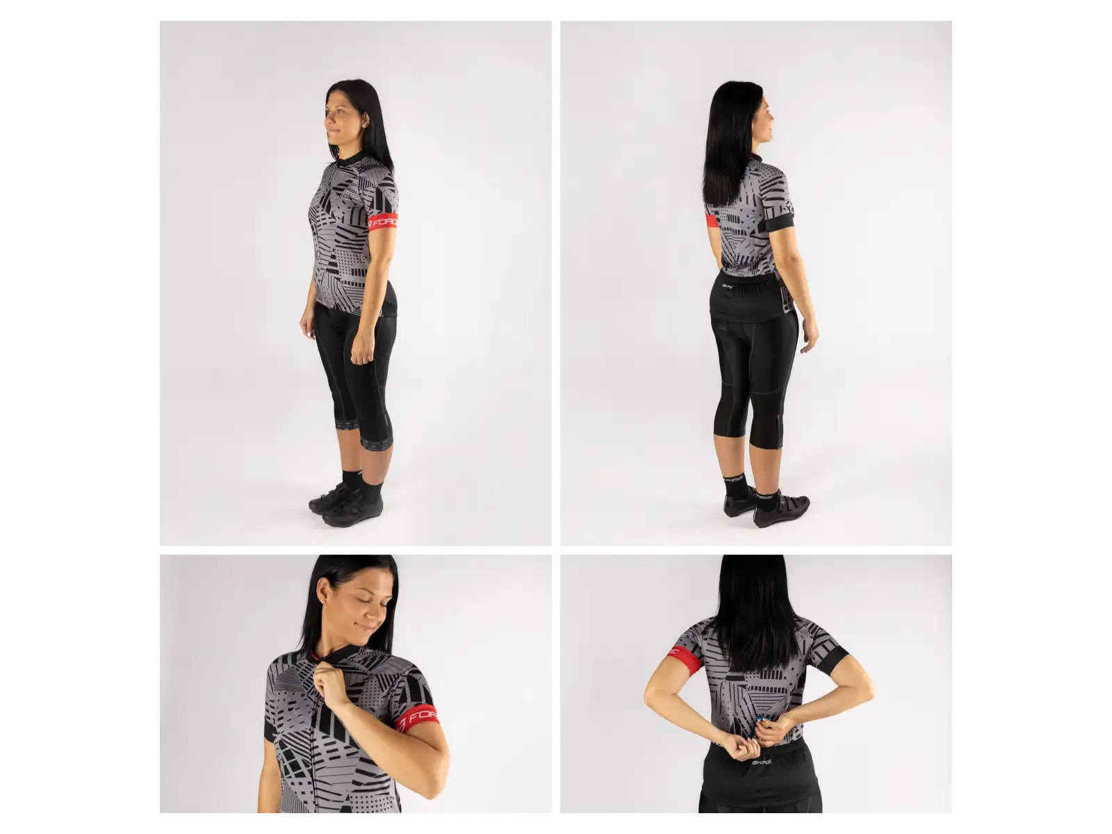 Force Shard Lady damski dres krótki rękaw szara/czarna