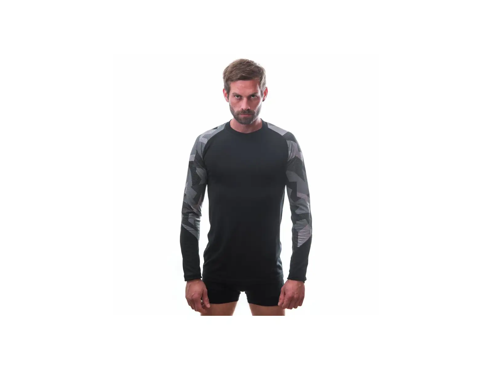 Sensor Merino Impress męska bielizna termoaktywna długi rękaw czarna/Camo