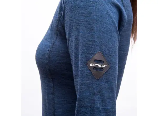 Sensor Merino Bold damska koszulka długi rękaw Cool Blue