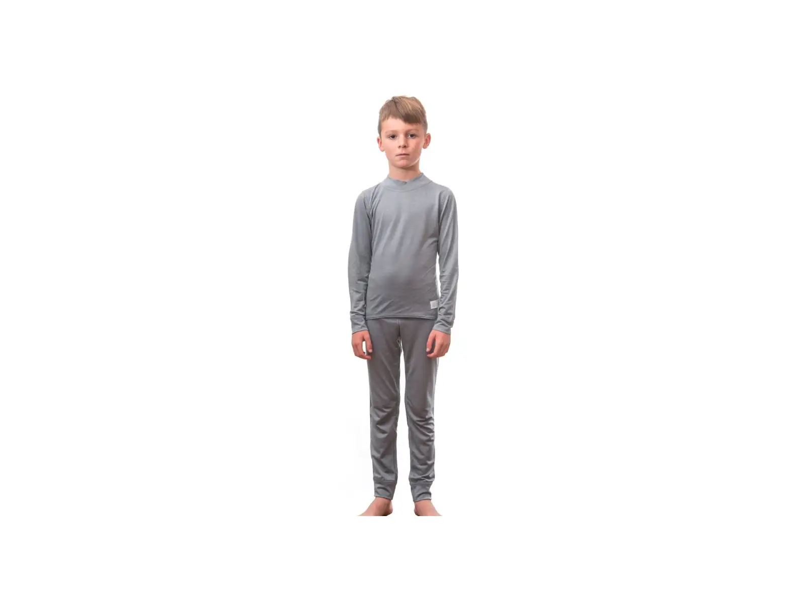 Sensor Merino Active zestaw juniorska koszulka długi rękaw + spodnie szary