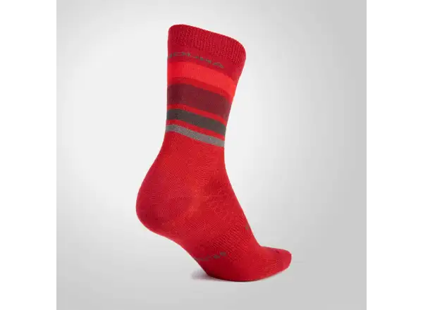 Endura Merino Stripe skarpety Red
