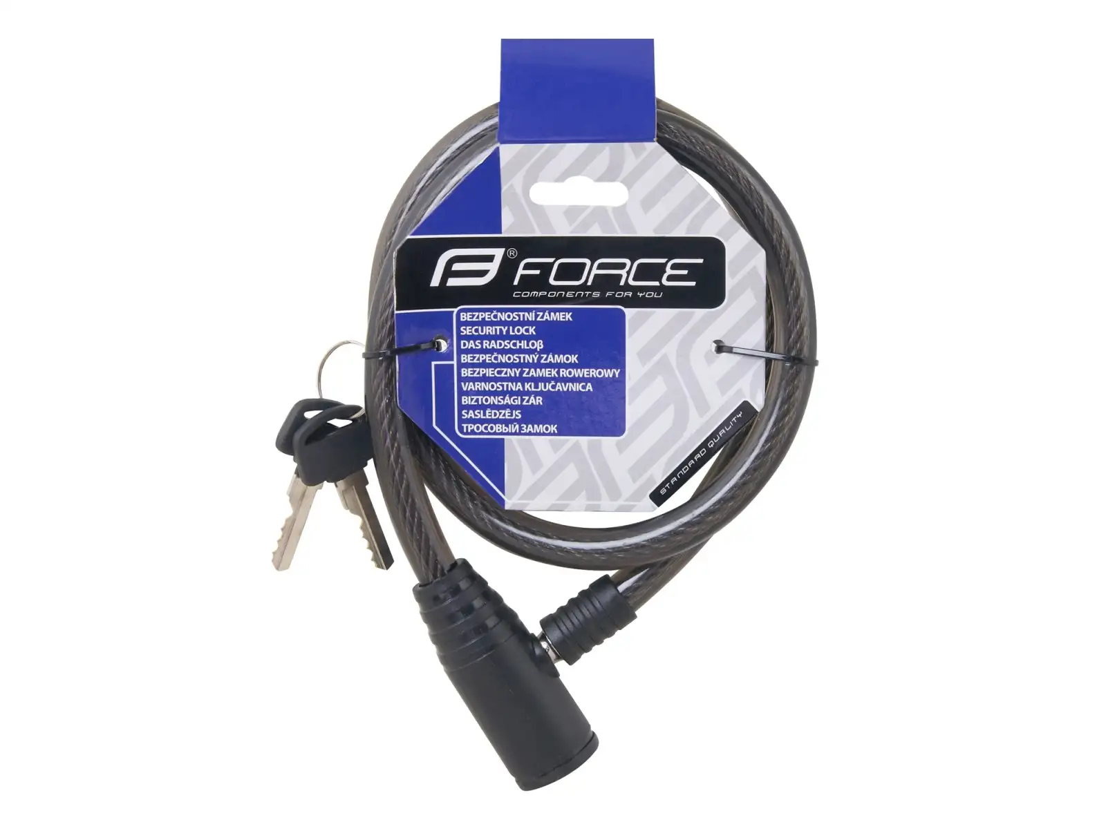 FORCE zamek spiralny 80cm/12mm czarny