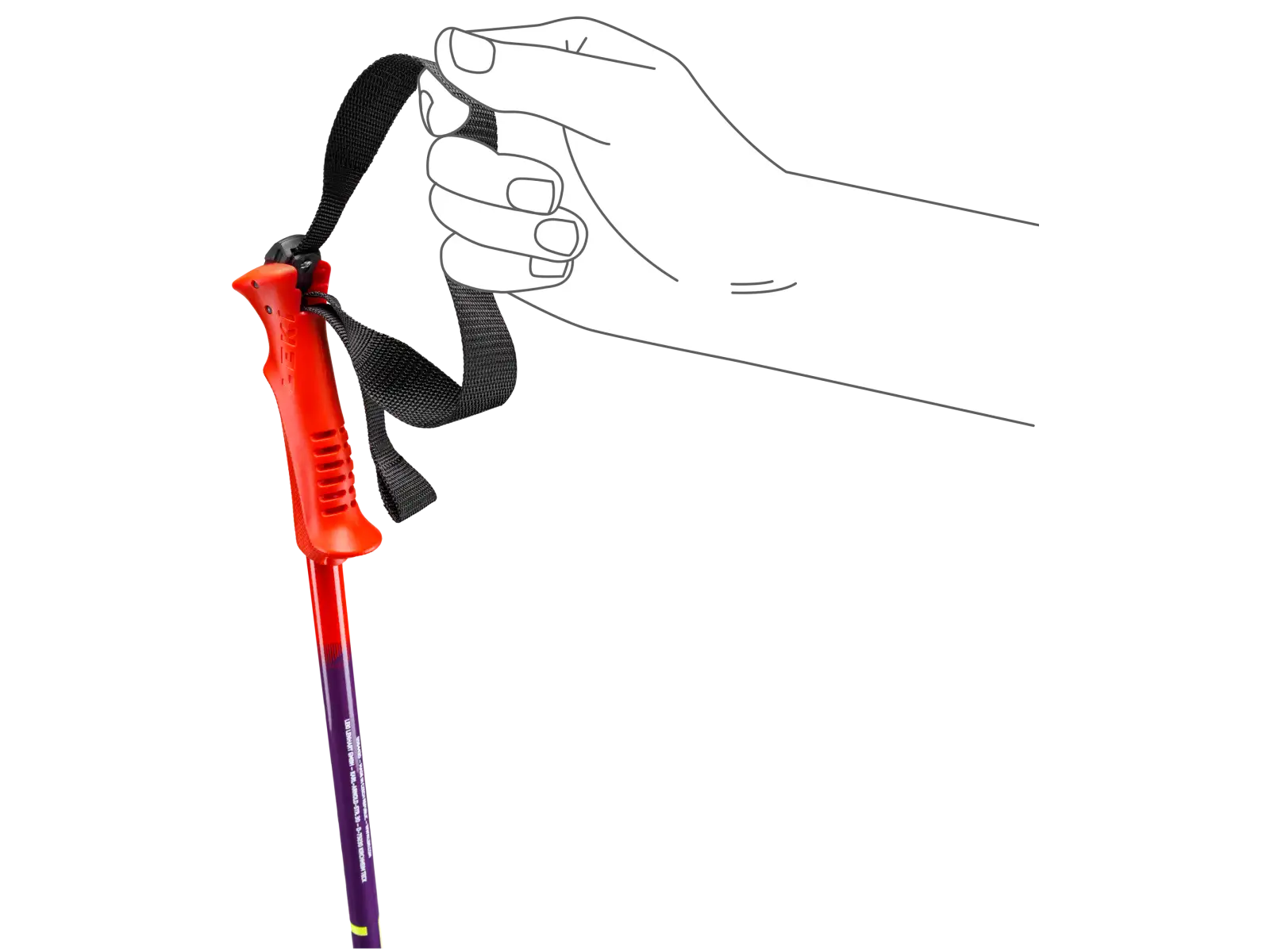 Leki Racing Kids dziecięce kije narciarskie zjazdowe Bright red-violet-neonyellow