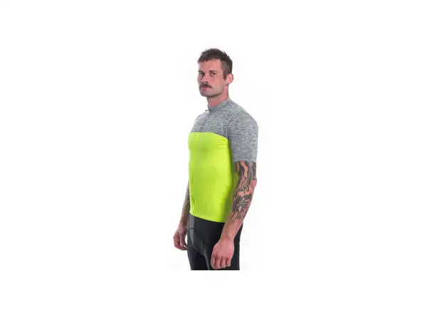 Sensor Cyklo Motion męska koszulka rowerowa krótki rękaw Neon Yellow/szary