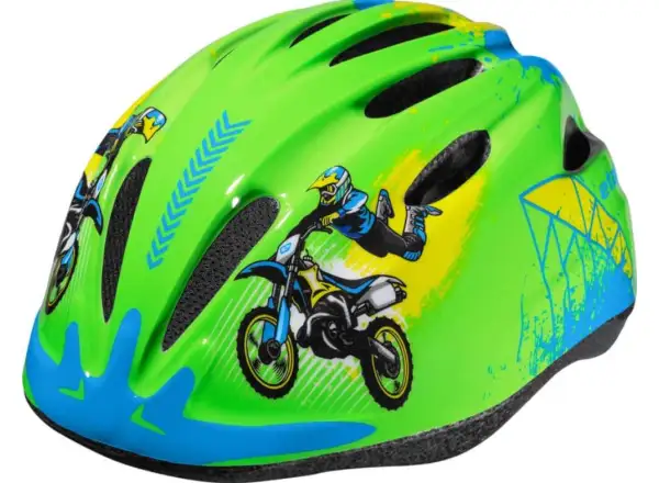 Etape Rebel dziecięcy kask rowerowy zielony/motocykl