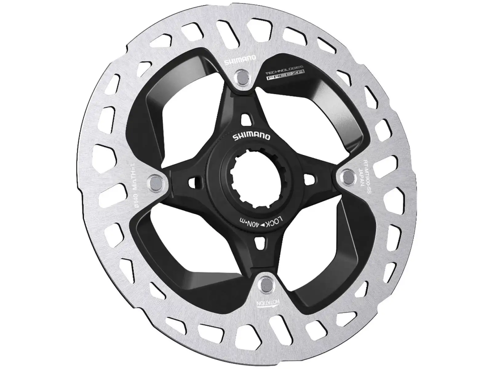 Shimano RT-MT900 tarcza hamulcowa 140 mm, center lock, Ice Tech, zewnętrzny lock ring