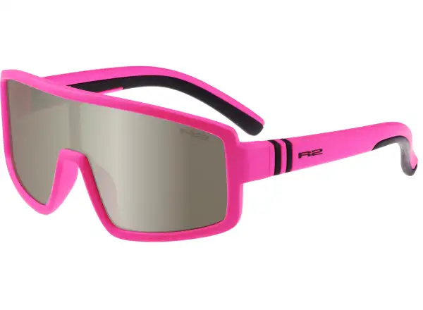 R2 Invader dziecięce okulary przeciwsłoneczne neon różowy/dymny/srebrne lustro