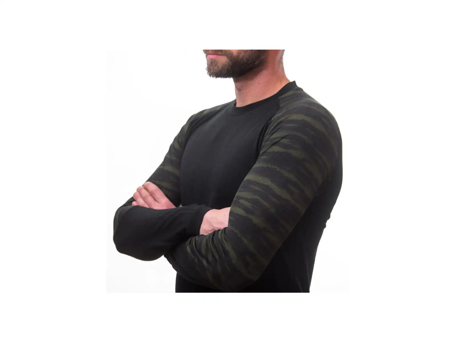 Sensor Merino Impress męska koszulka długi rękaw czarna/Batik