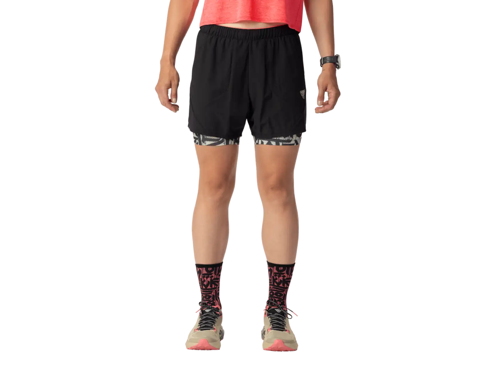 Dynafit Trail 2w1 damskie spodenki do biegania Black Out/Overcast