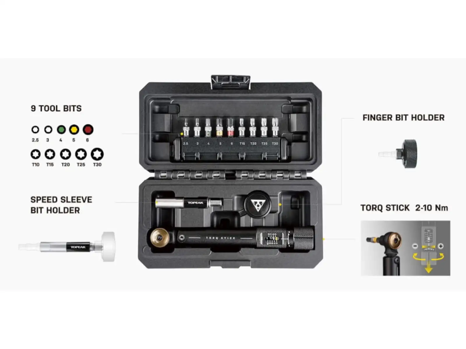 Topeak Torq Stick Pro zestaw narzędzi 12 funkcji