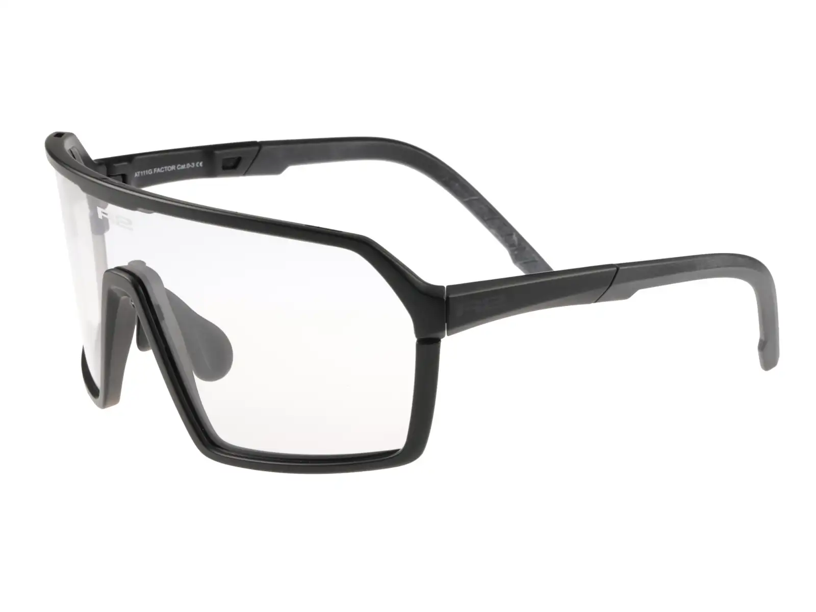 R2 Factor okulary rowerowe błyszczący czarny/fotochromatyczne soczewki