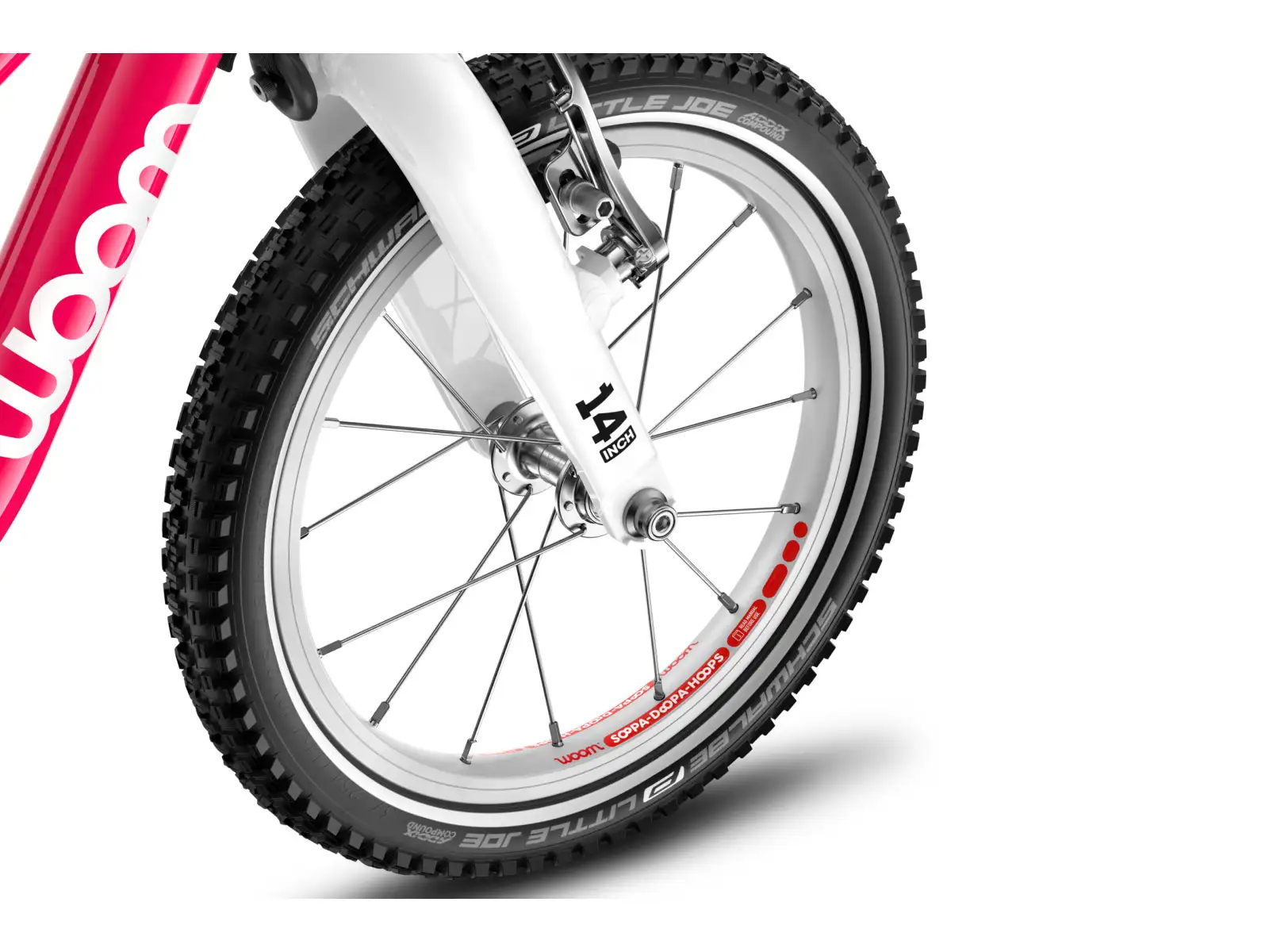 Woom GO 1 Plus rowerek biegowy dla dzieci 14" Hot Pink